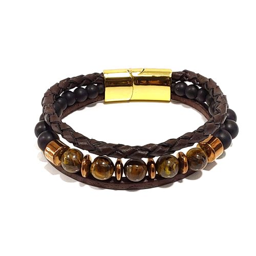 Doğaltaş Deri Bileklik #50-617